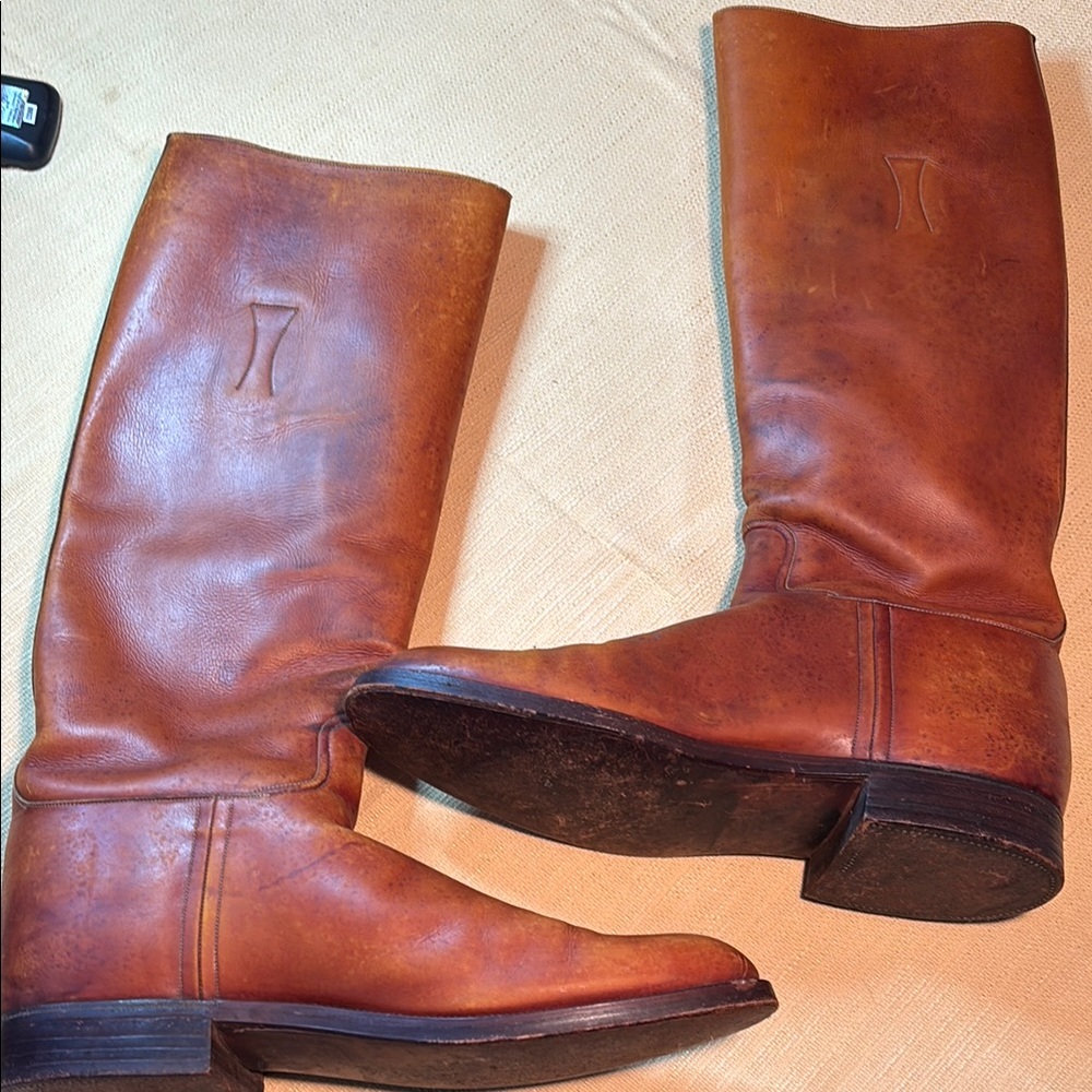 Brown Leather Knee-High Boots